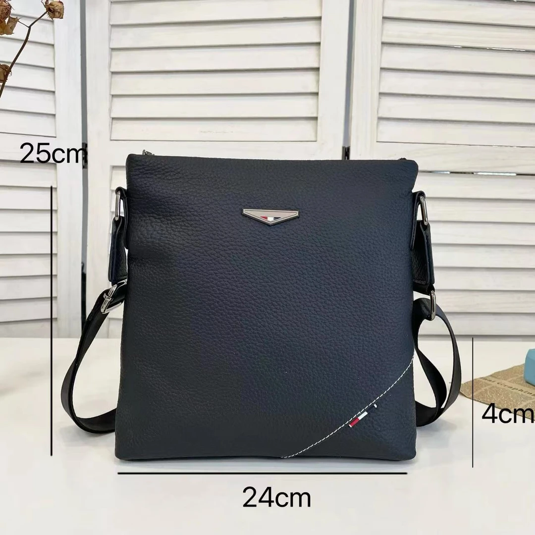 黑色真牛皮单肩斜挎包真皮