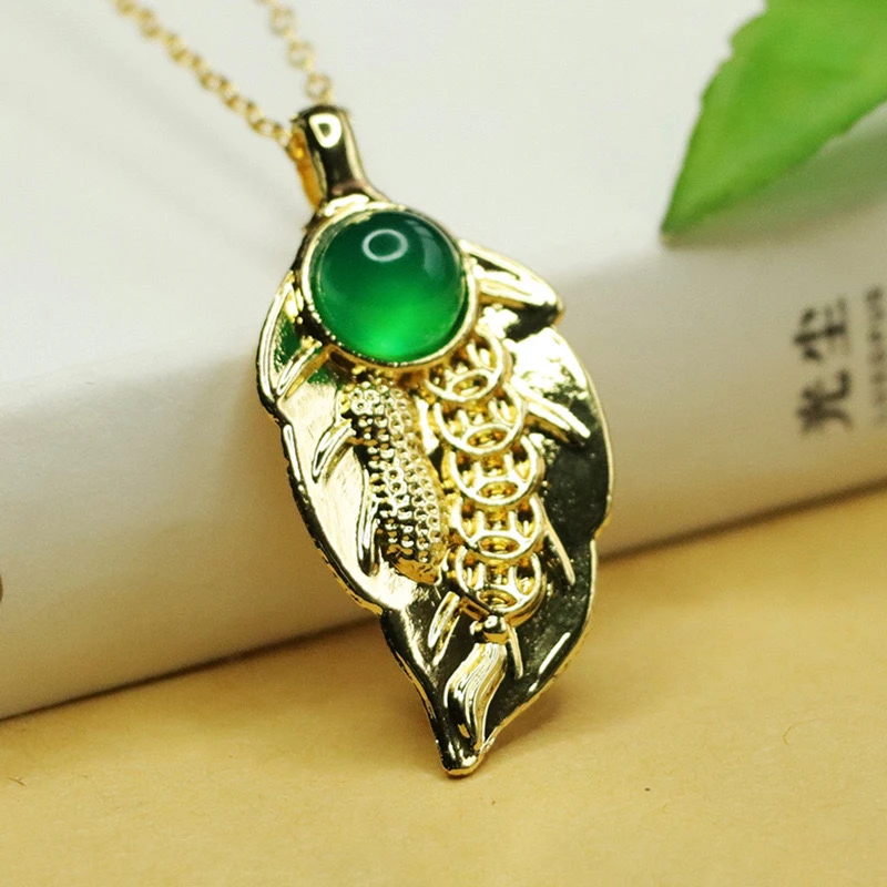 轻奢  时尚 大家大叶树叶吊坠项链-YQ-1A