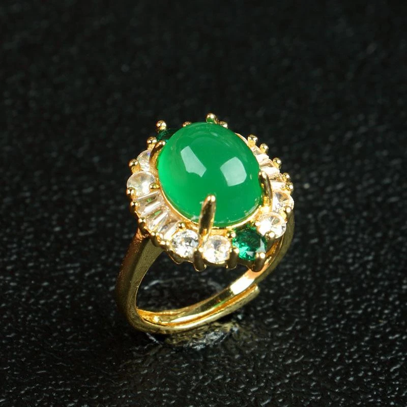 气质优雅 玉石镶钻 高端女戒-YQ-2A