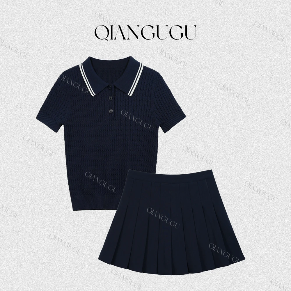 「绝色江西」运动针织时尚高定百搭休闲轻奢设计师翻领套装