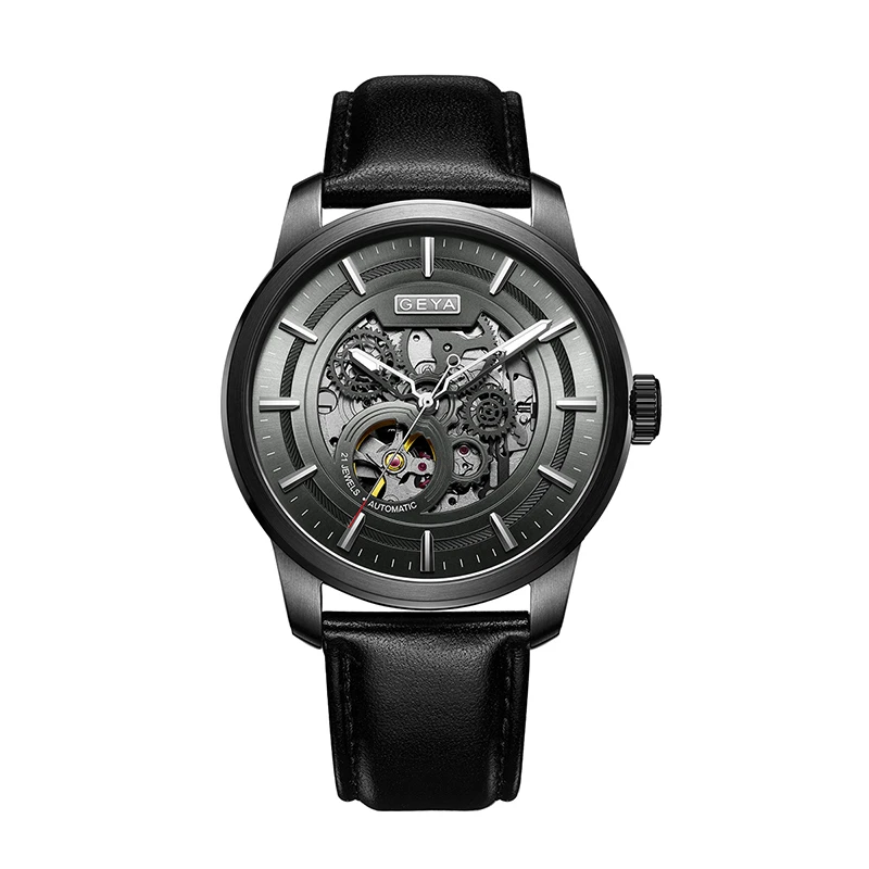 【黎莎专属】GEYA格雅 时尚潮流镂空机械男表