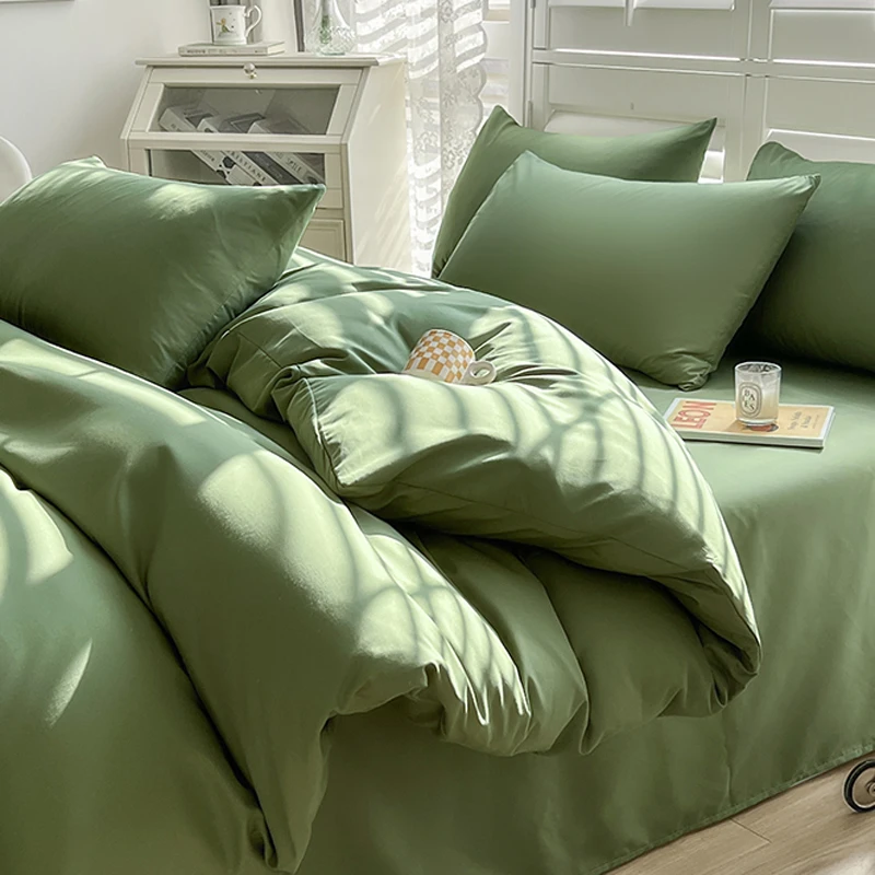 磨毛被套单件被单非纯棉全棉学生宿舍单人军绿色被罩150x200x230