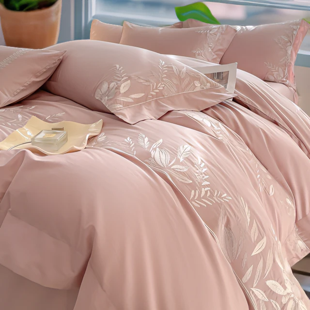 品牌家纺适用160支加厚纯棉四件套刺绣100全棉少女心被套床上用品