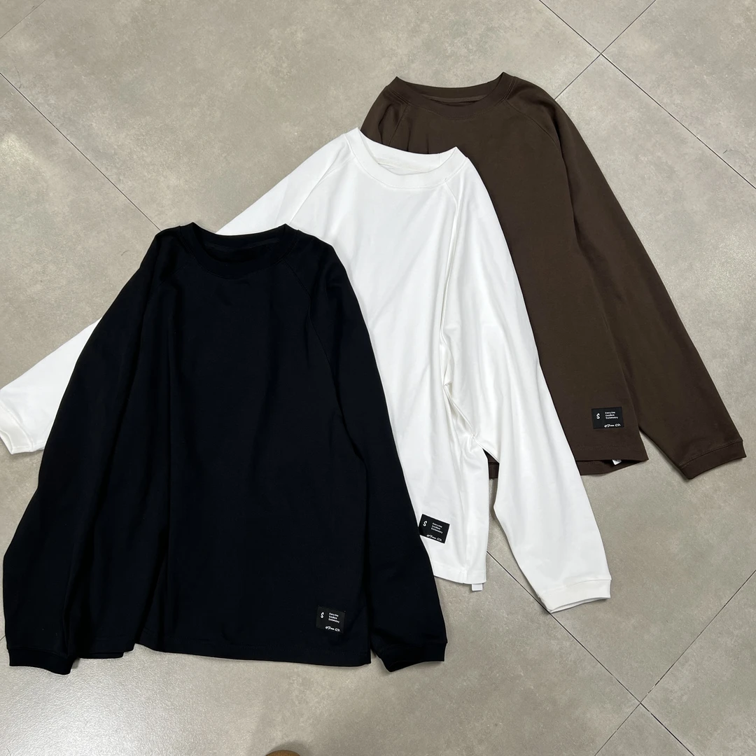 Exclmatory360g男士重磅圆领长袖休闲百搭宽松纯色长袖