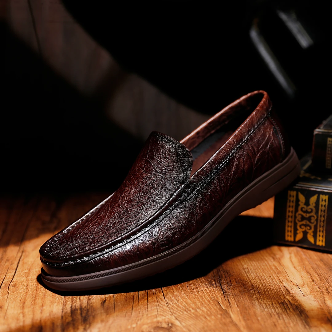 8520-2真皮头层牛皮英伦休闲时尚乐福鞋百搭软底透气吸汗豆豆男鞋