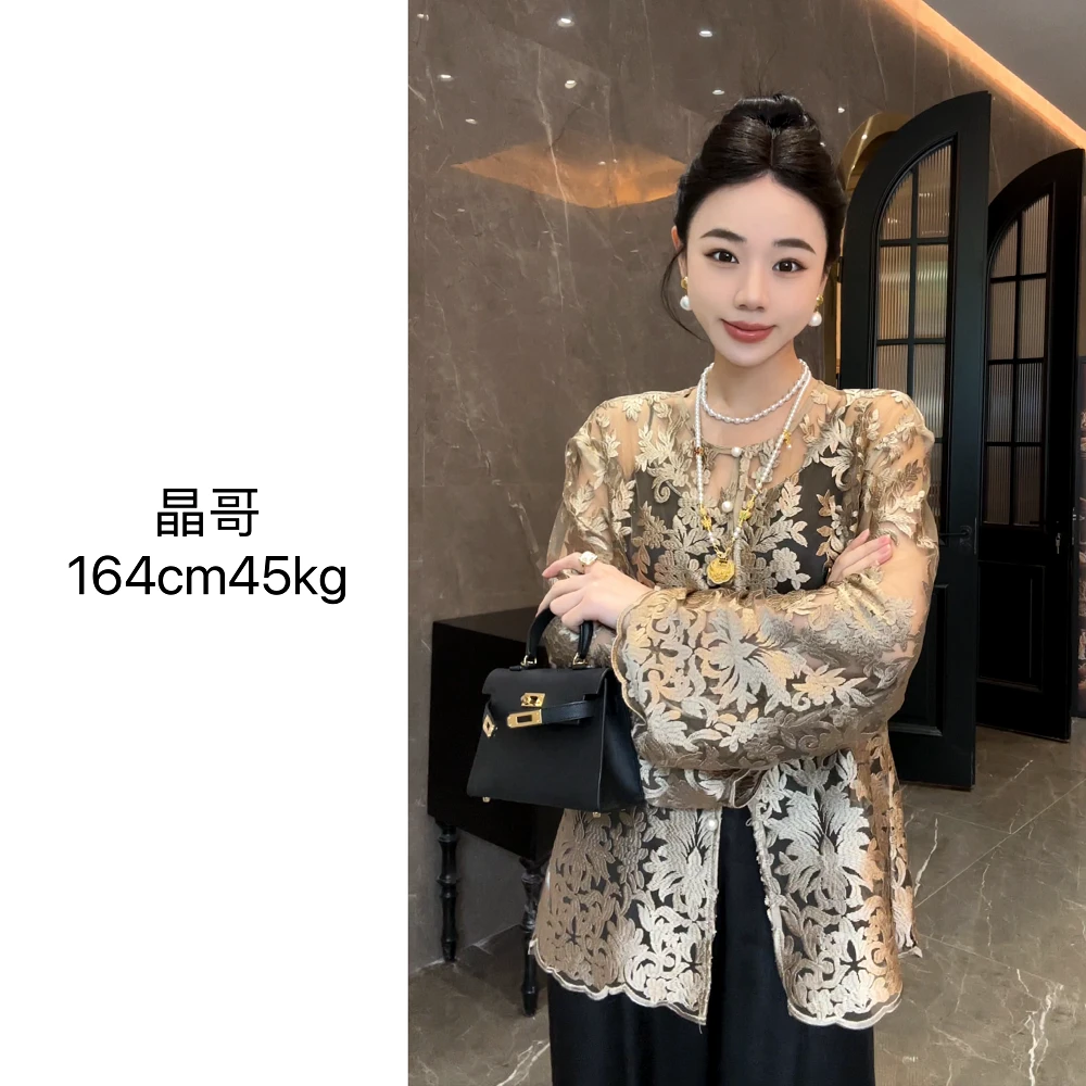 现货 新款【镜花水月】新中式休闲百搭重工刺绣国风上衣