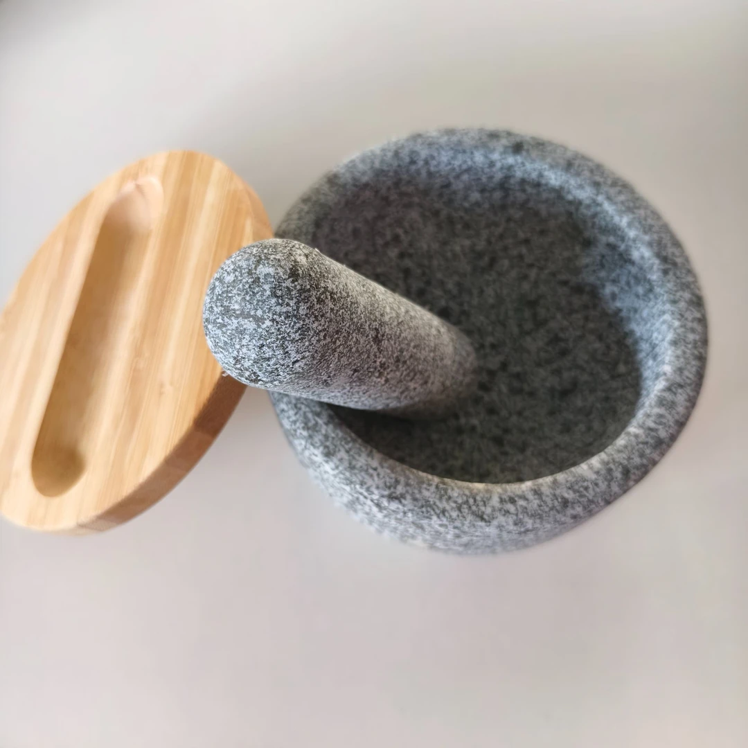 A1000家用石臼带竹盖蒜臼子捣蒜器研磨器