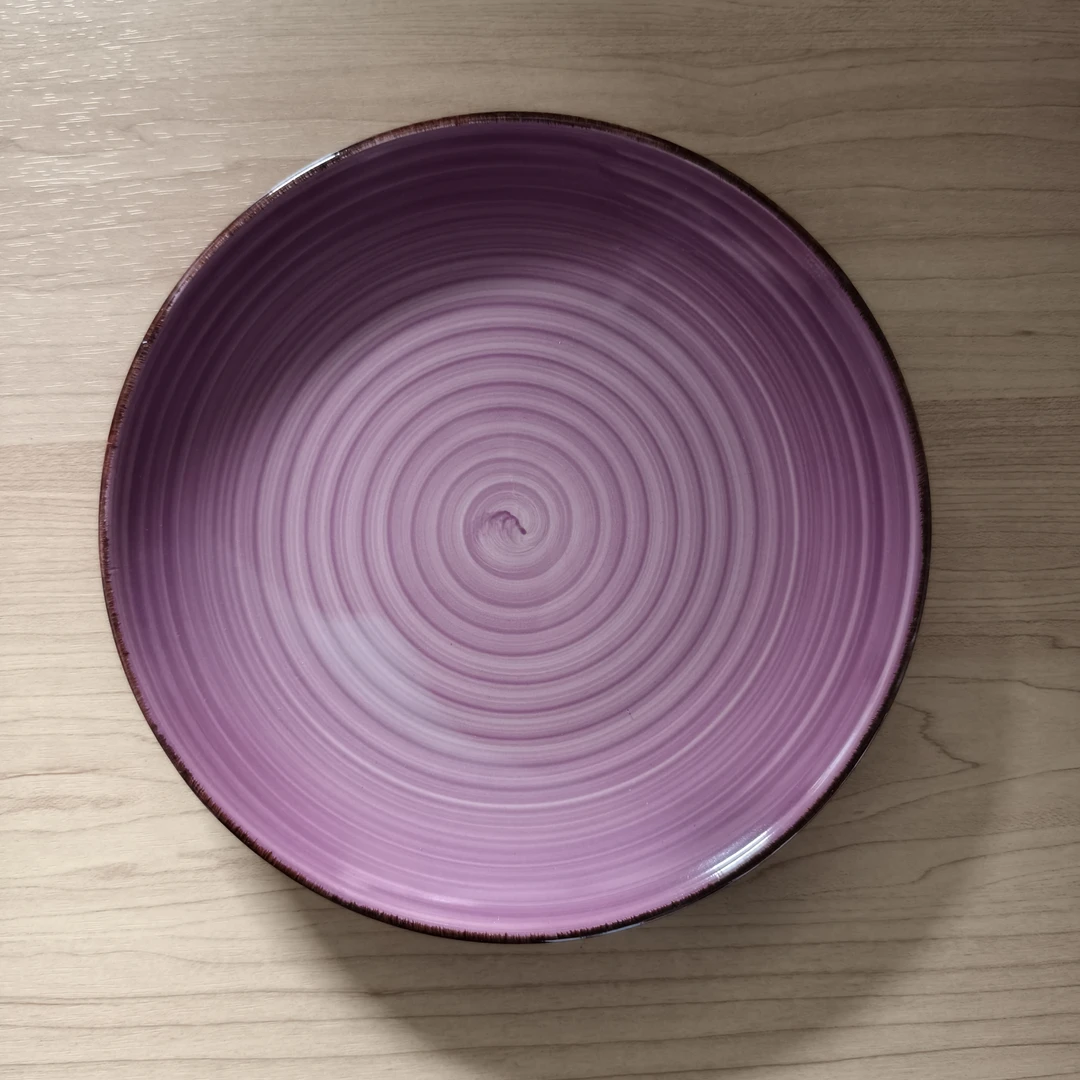 【颜色不挑】A96粉色漩涡条纹盘子（6个）