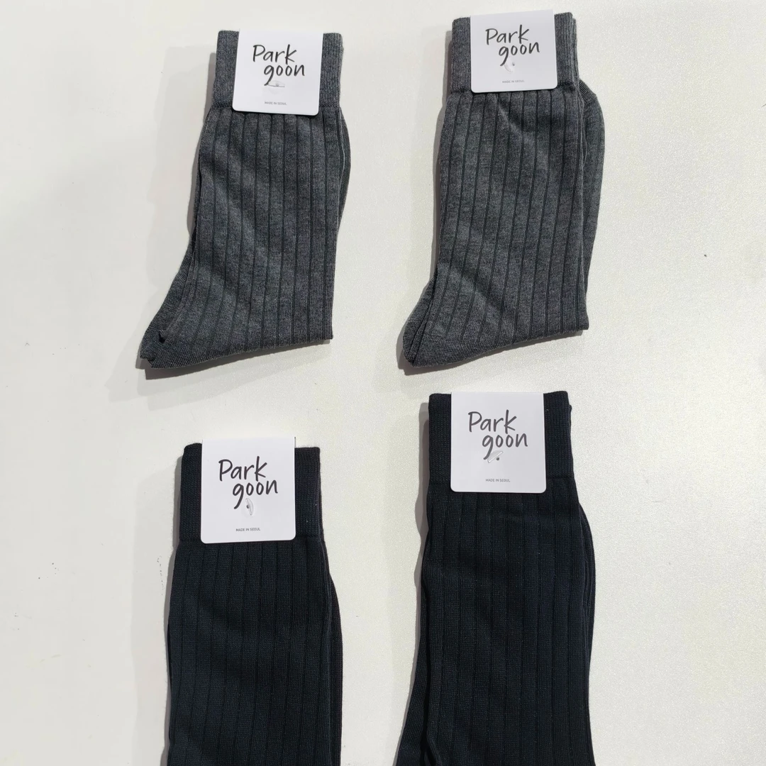 A3000两黑两灰纯色极简袜子中筒袜男士袜子组合（2黑+2灰）