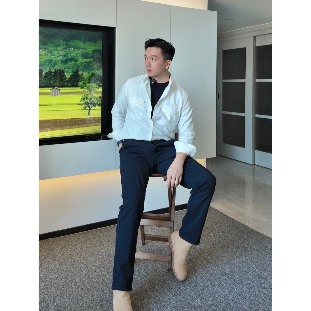 M110秋冬男士休闲裤高级感中高腰纯棉百搭商务休闲长裤男生