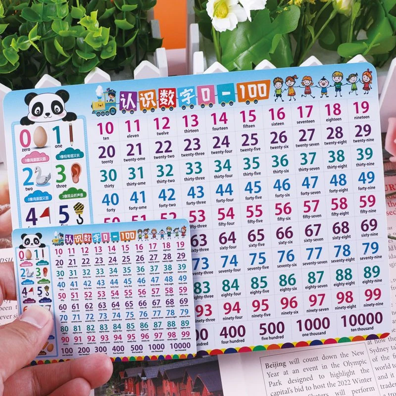 学习卡片儿童认识数字0-100小学生一年级乘除法口诀表宝宝早教