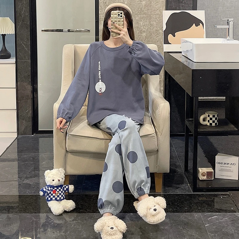 女款睡衣纯棉春秋夏季爆款2025新款长袖100%全棉女士居家居服套装