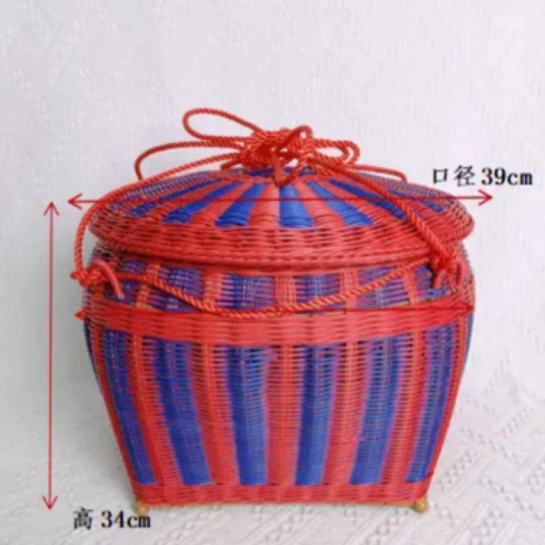 家有喜事篮仿藤纯手工编织大容量结婚喜事篮收纳篮一对
