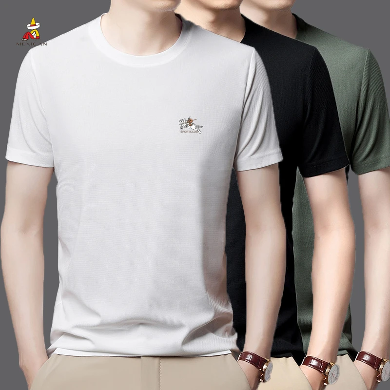 稻草人【买一送二/三件装】男士短袖T恤圆领印花休闲时尚夏季中老年