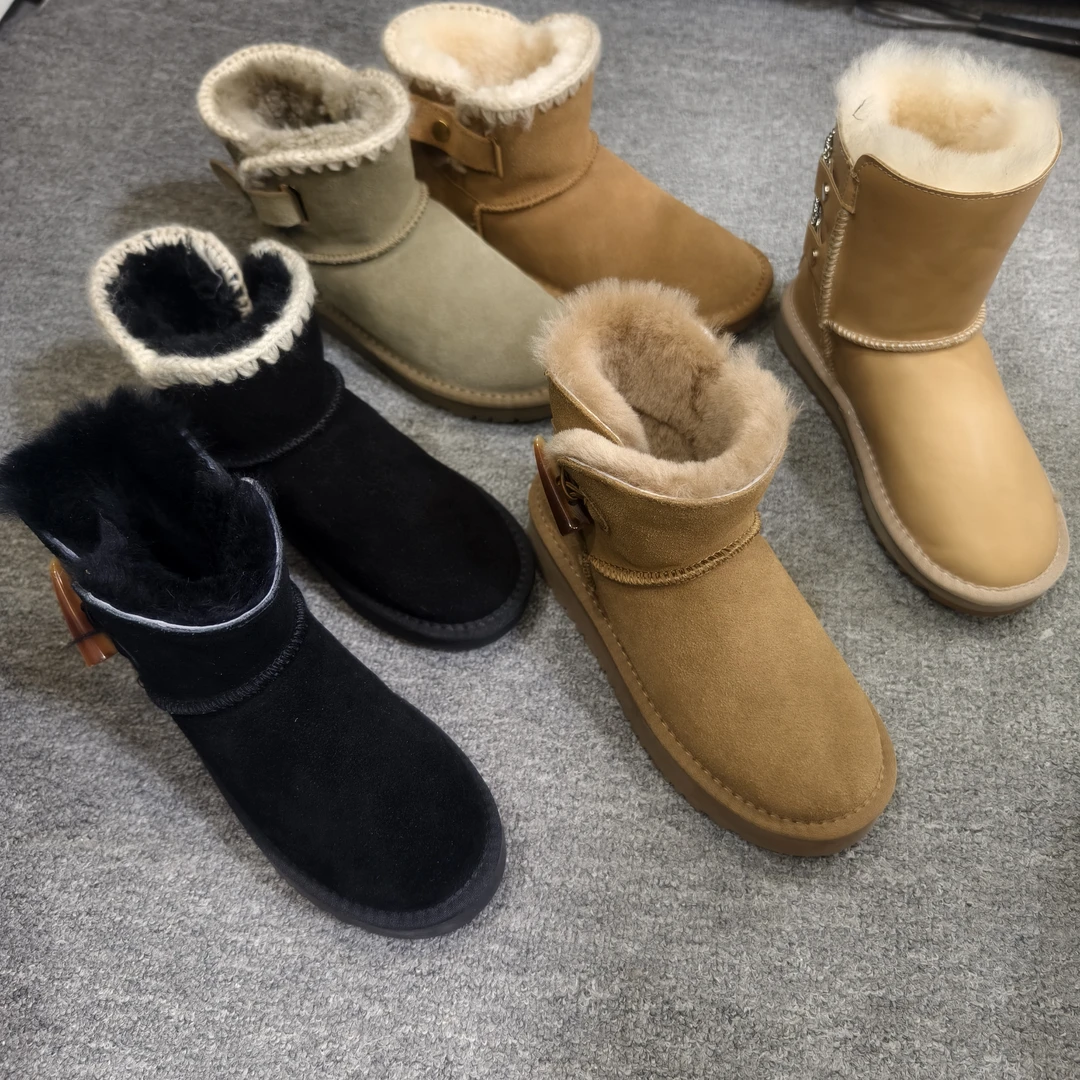 59雪地靴女加厚保暖时尚百搭短靴《有微瑕疵品孤品微瑕，介意误拍》