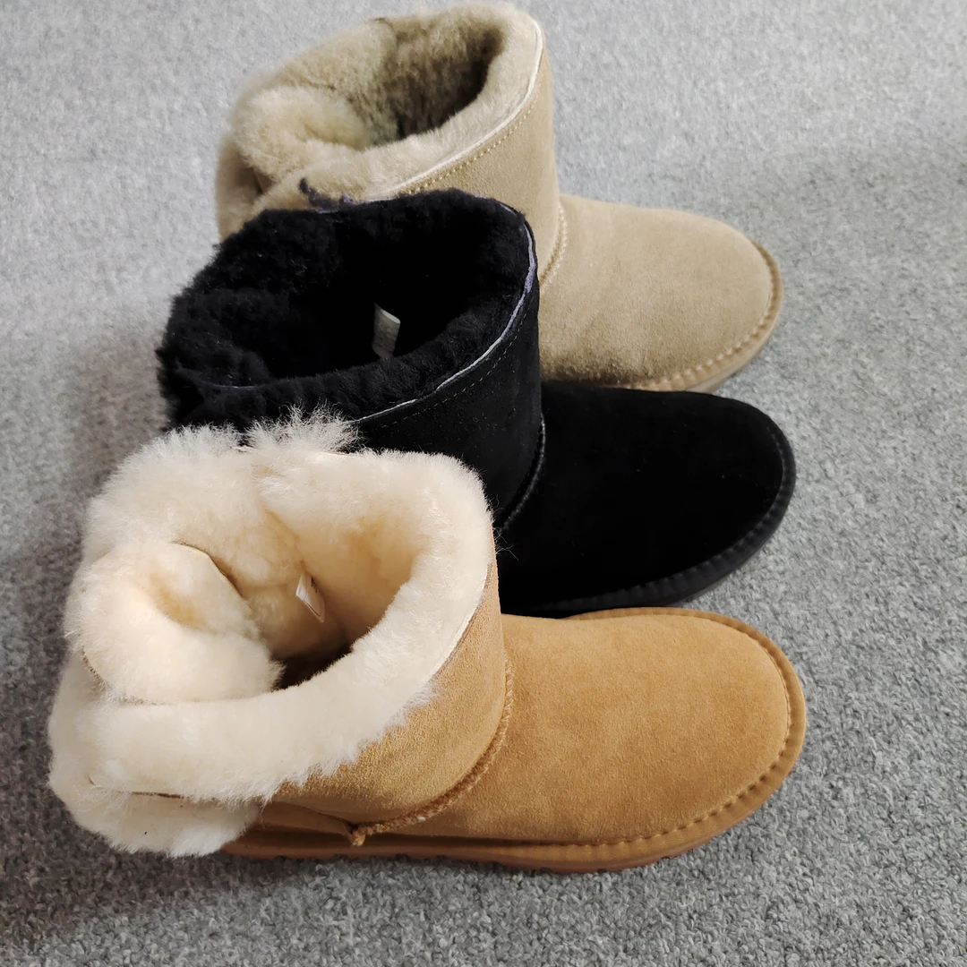 5078东北加厚雪地靴女防滑保暖大棉鞋短靴真皮260