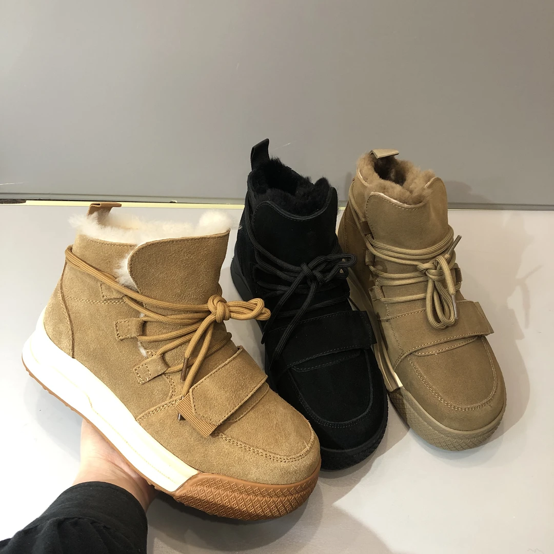 2306芝士面包雪地靴女厚底加棉松糕短靴