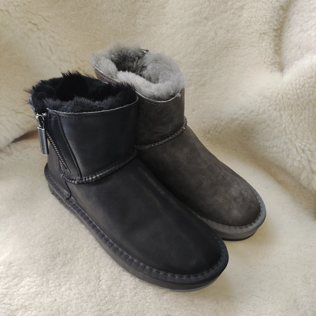 2169丽拉链雪地靴男新款冬季防滑加厚保暖皮面防水棉鞋143+20