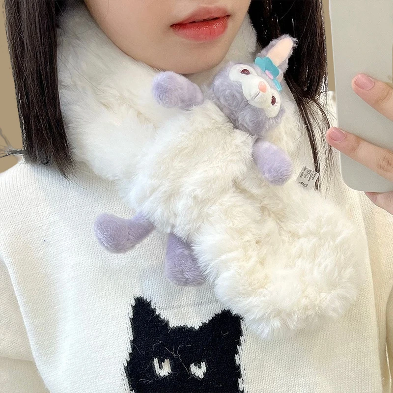 【蓝箱子】濑兔毛毛围巾女冬季韩版百搭毛领围脖护颈卡通小清新可爱