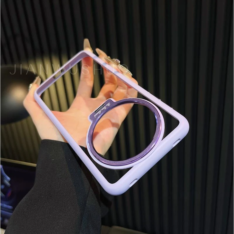 适用华为mate60pro+手机壳新款透色大孔镜头支架mate30/40/50防摔