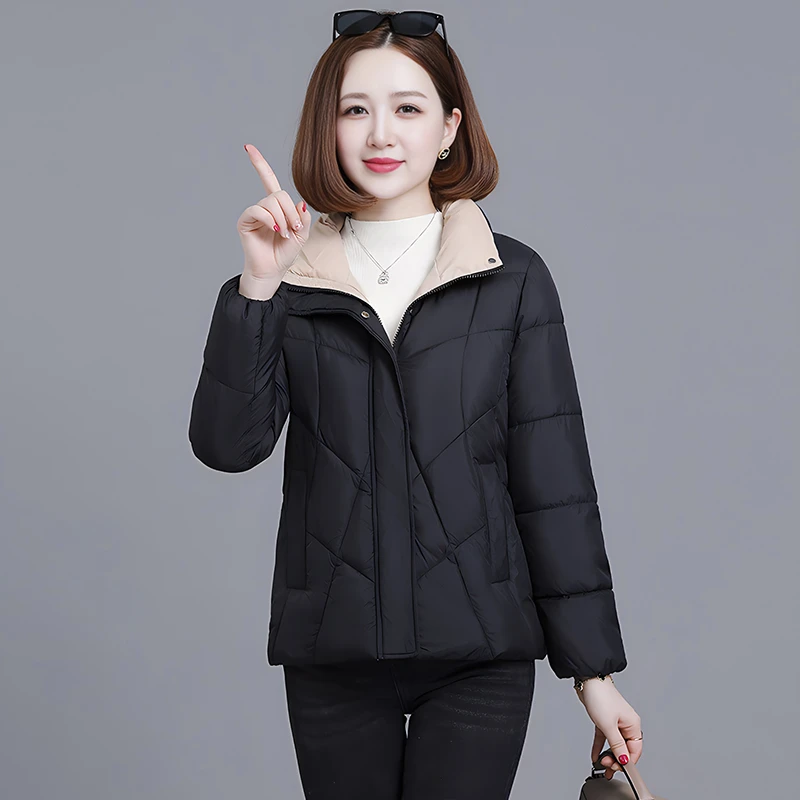 高乐姿短款棉服女2024新款加厚棉衣女士百搭显瘦棉袄