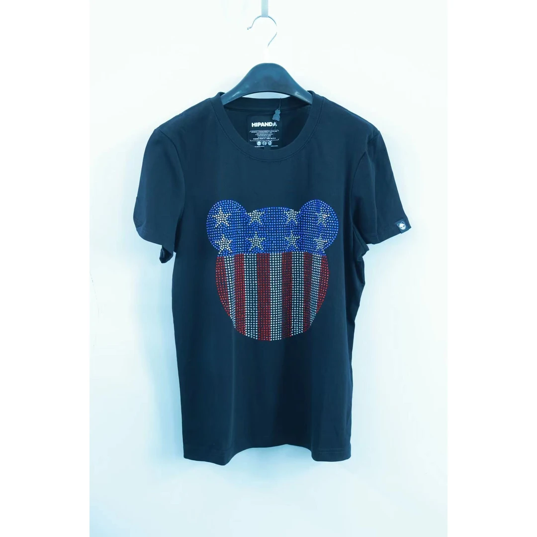 大童熊猫头彩钻T恤C601