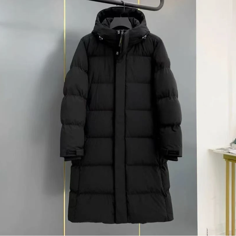 男士长款保暖加厚鹅绒服羽绒W160