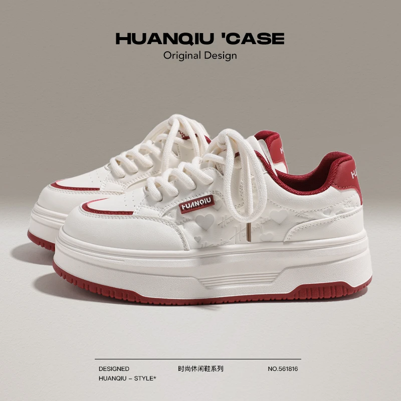 环球女鞋2025春季新款板鞋女厚底百搭经典增高校园学生韩版潮鞋