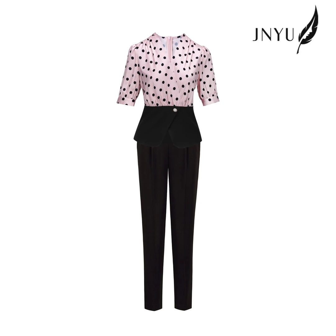 【JNYU 旧梦初醒】夏季法式高级气质显瘦百搭波点套装S123450A