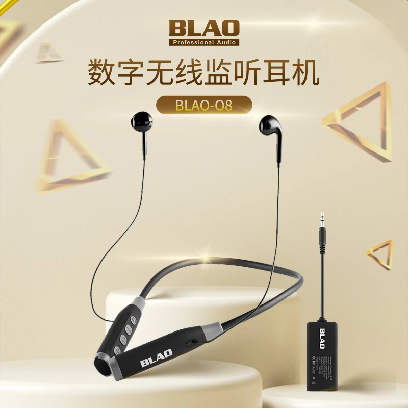 BLAO无线蓝牙专业直播唱歌颈挂式监听耳机 高续航充电声卡通用