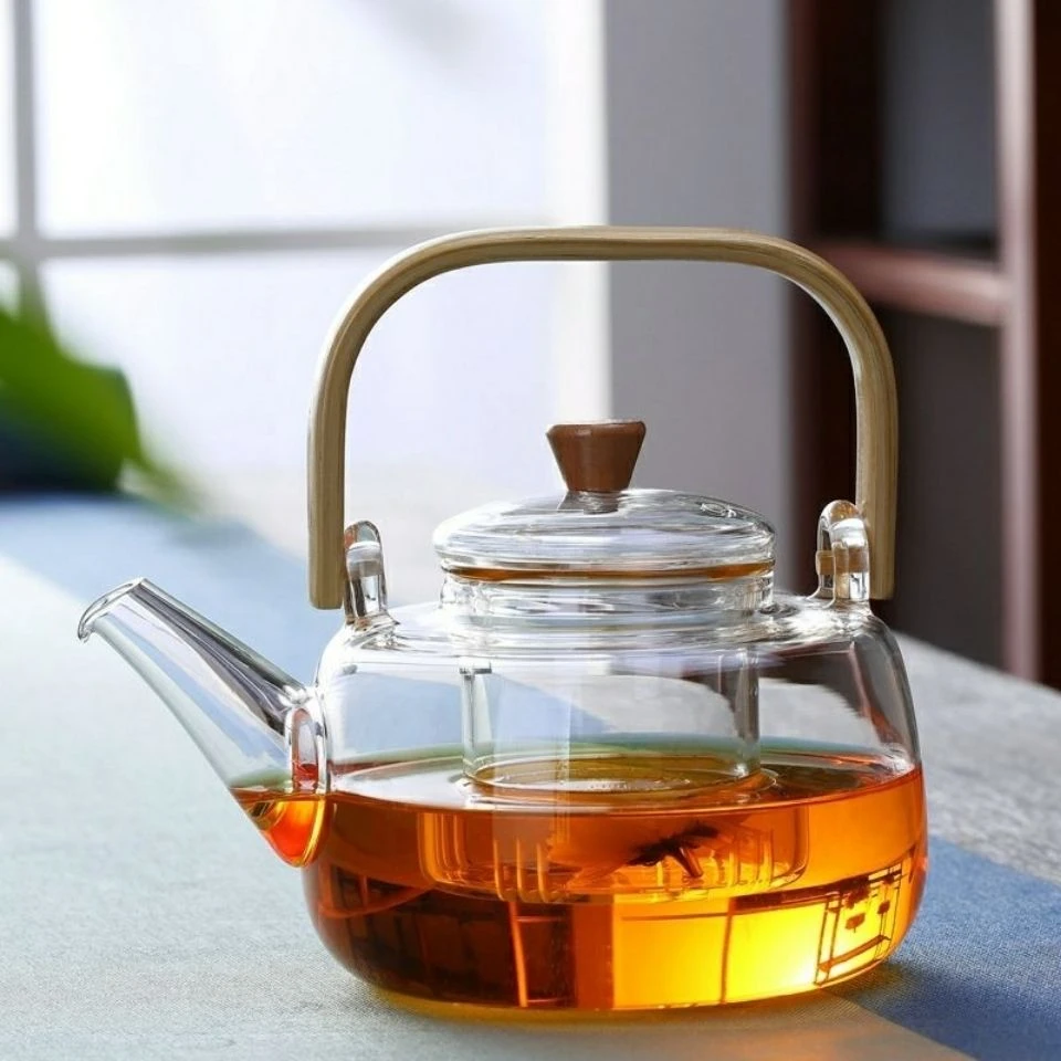 玻璃茶壶电陶炉耐高温过滤泡加厚竹把茶具套装大容量蒸煮耐热