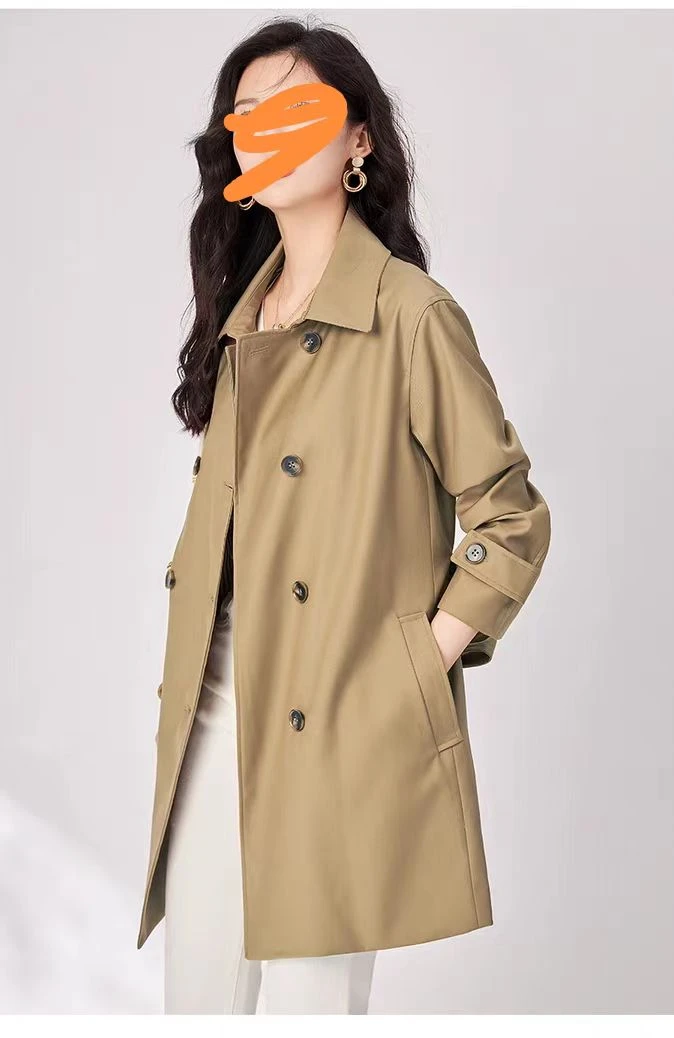 401-600显瘦气质短款时尚百搭收腰风衣中长款秋季