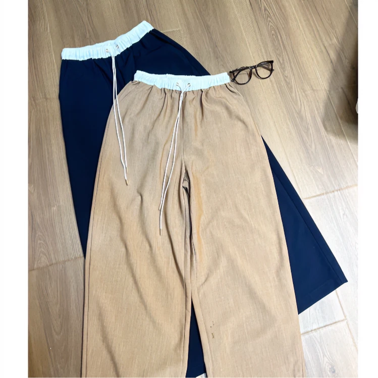 【青棠】夏季抽绳小个子轻薄直筒百搭休闲裤女 241221