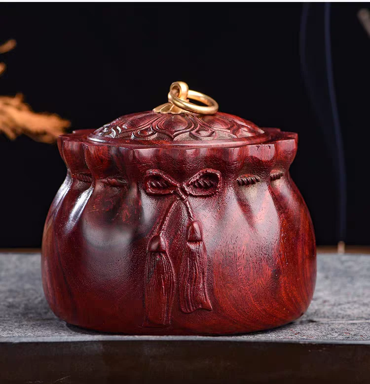 紫檀实木质茶叶罐醒茶储存密封罐储物罐