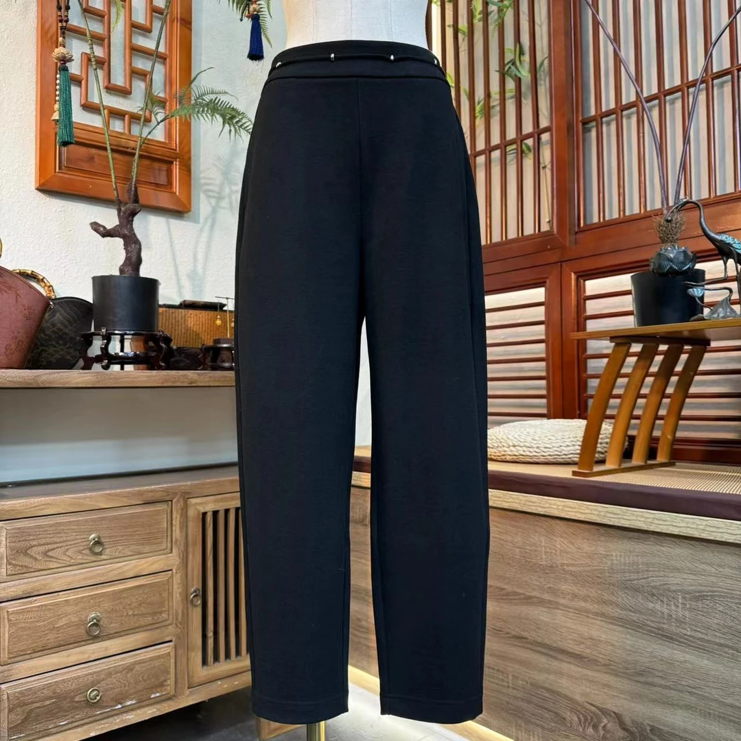 知羽香云 秋冬新款后腰弹力腰舒适百搭经典款女裤锥形裤FYB5913