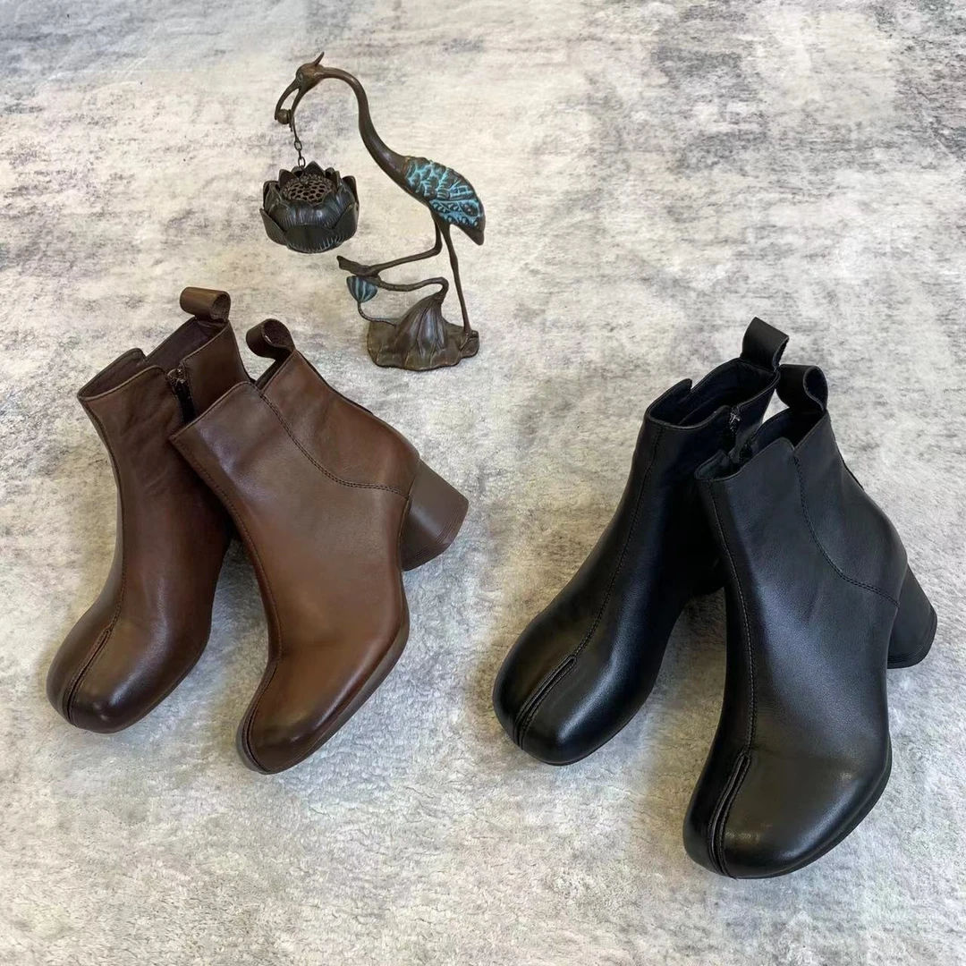 知羽.香云 复古中国风时尚百搭早秋新款女靴（不加绒）ZY55661