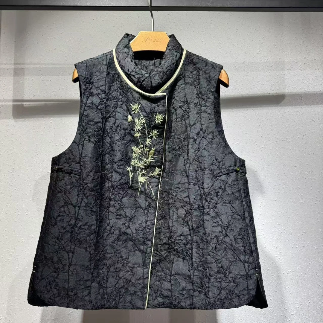 知羽.香云  冬季新品新国风复古新中式鹅绒马甲ZYE3151