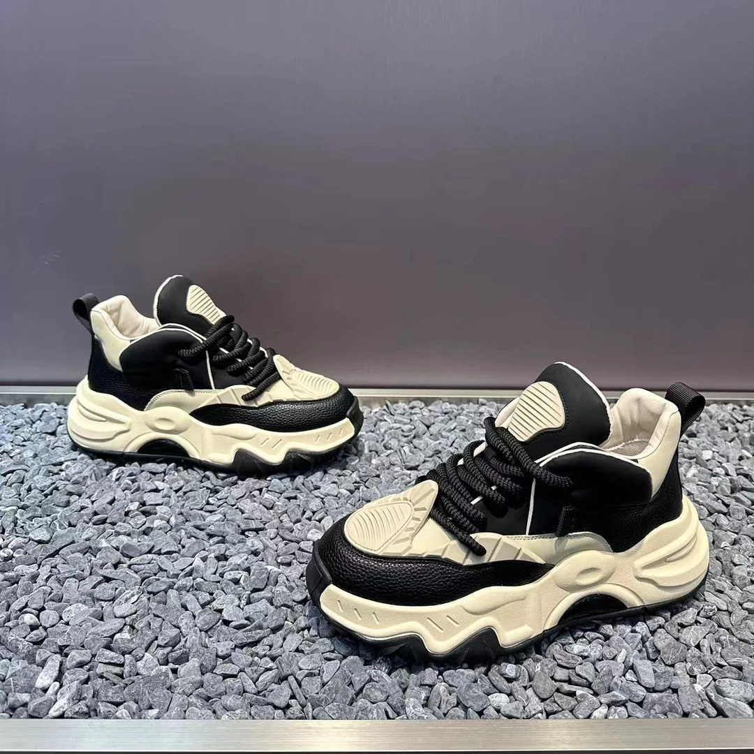 秋冬男士新款增高厚底老爹鞋时尚潮流百搭软底舒适运动男休闲鞋