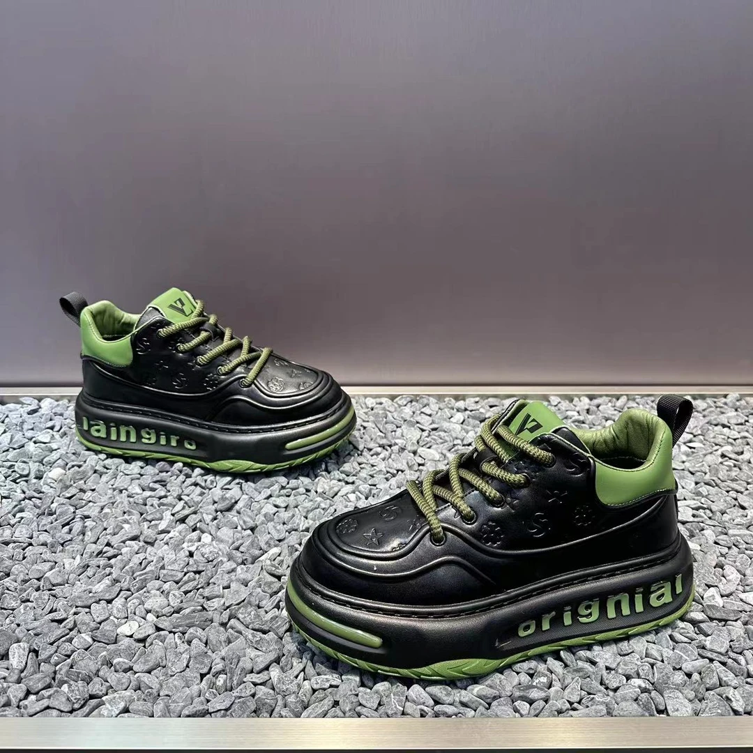 男士加绒保暖搭子秋冬厚底增高老爹鞋轻奢时尚百搭运动男休闲鞋