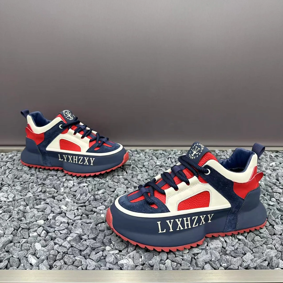 男士秋冬新款厚底增高老爹鞋加绒保暖时尚百搭轻奢潮流运动休闲鞋