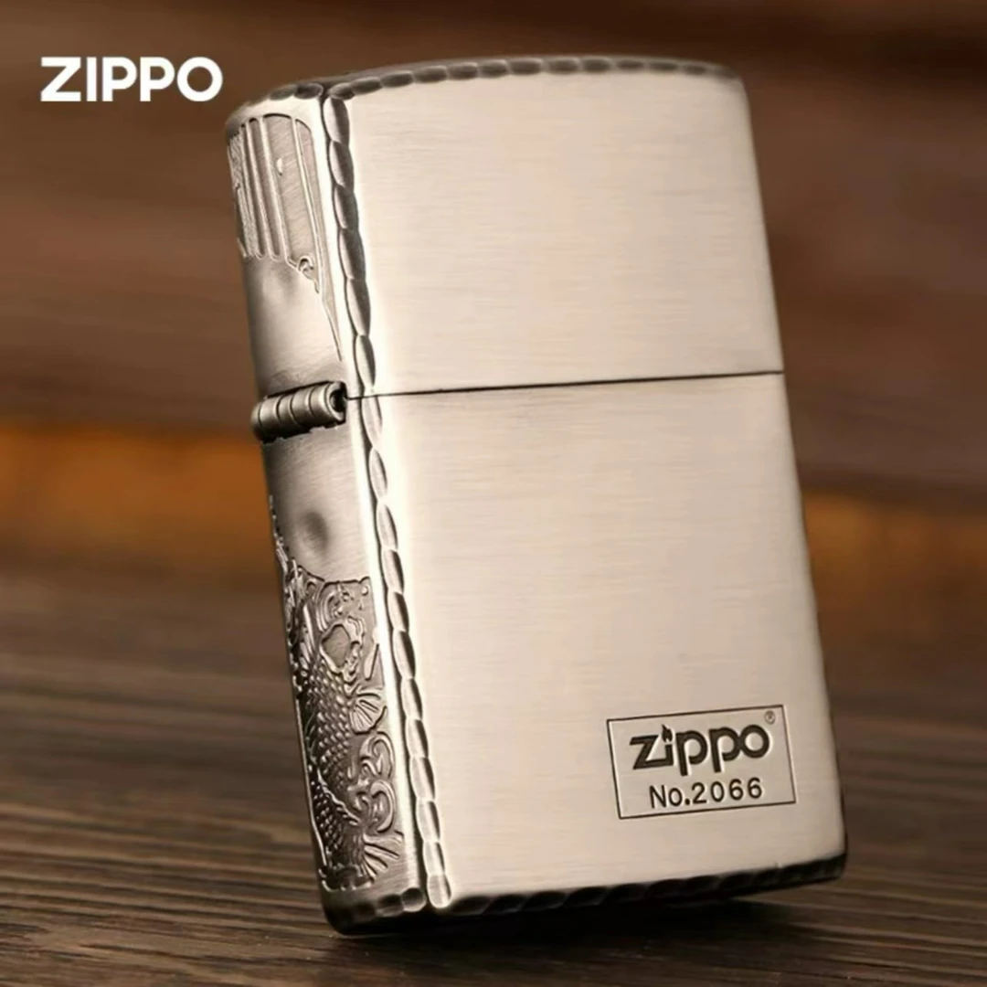 ZIPPO/之宝正品打火机/DIY-162-熏银蚀刻牙边鱼系列
