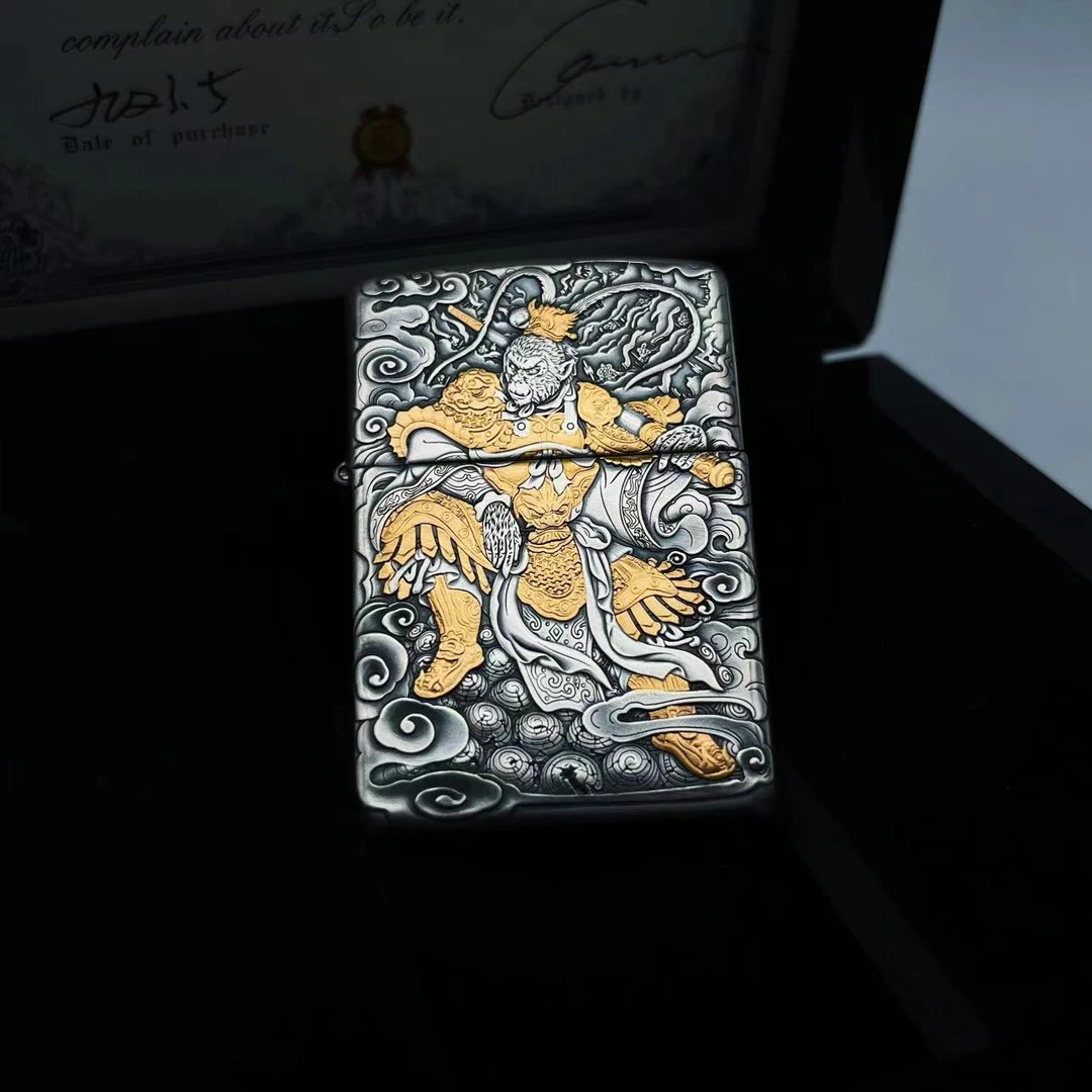 ZIPPO/之宝正品打火机-纯银鎏金封侯拜相-盔甲立体DY9918GQ