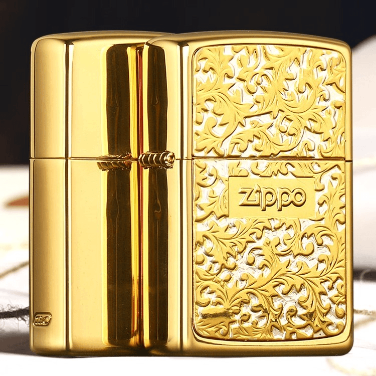 ZIPPO正品打火机/白金双色贴章唐草-送礼 收藏 防风DY8712TZ