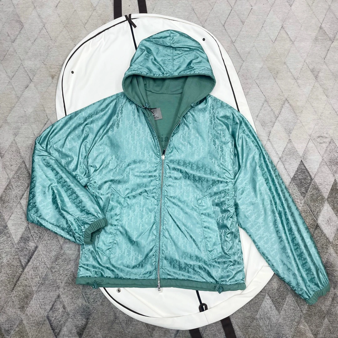 全新未使用 DIOR/迪奥 129300 男款双面老花夹克 薄荷曼波色系