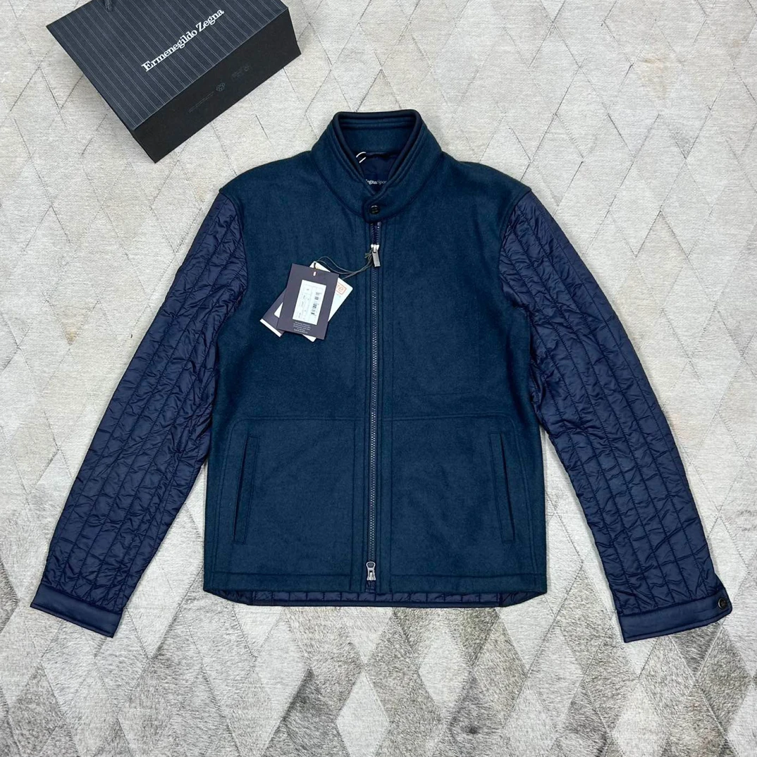 未使用 ZEGNA 131026 男款杰尼亚TM科技羊毛拼接夹克