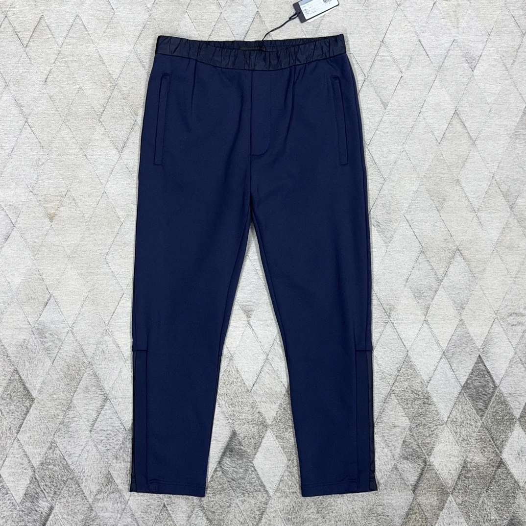 全新未使用 Prada/普拉达 131456 男款蓝色休闲裤裤 口袋logo