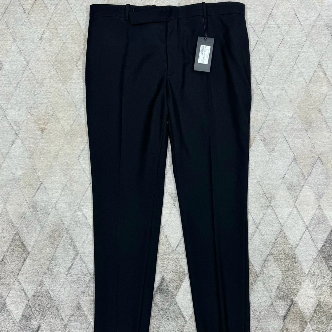 全新未使用 YSL/圣罗兰 128571 男士羊毛西裤