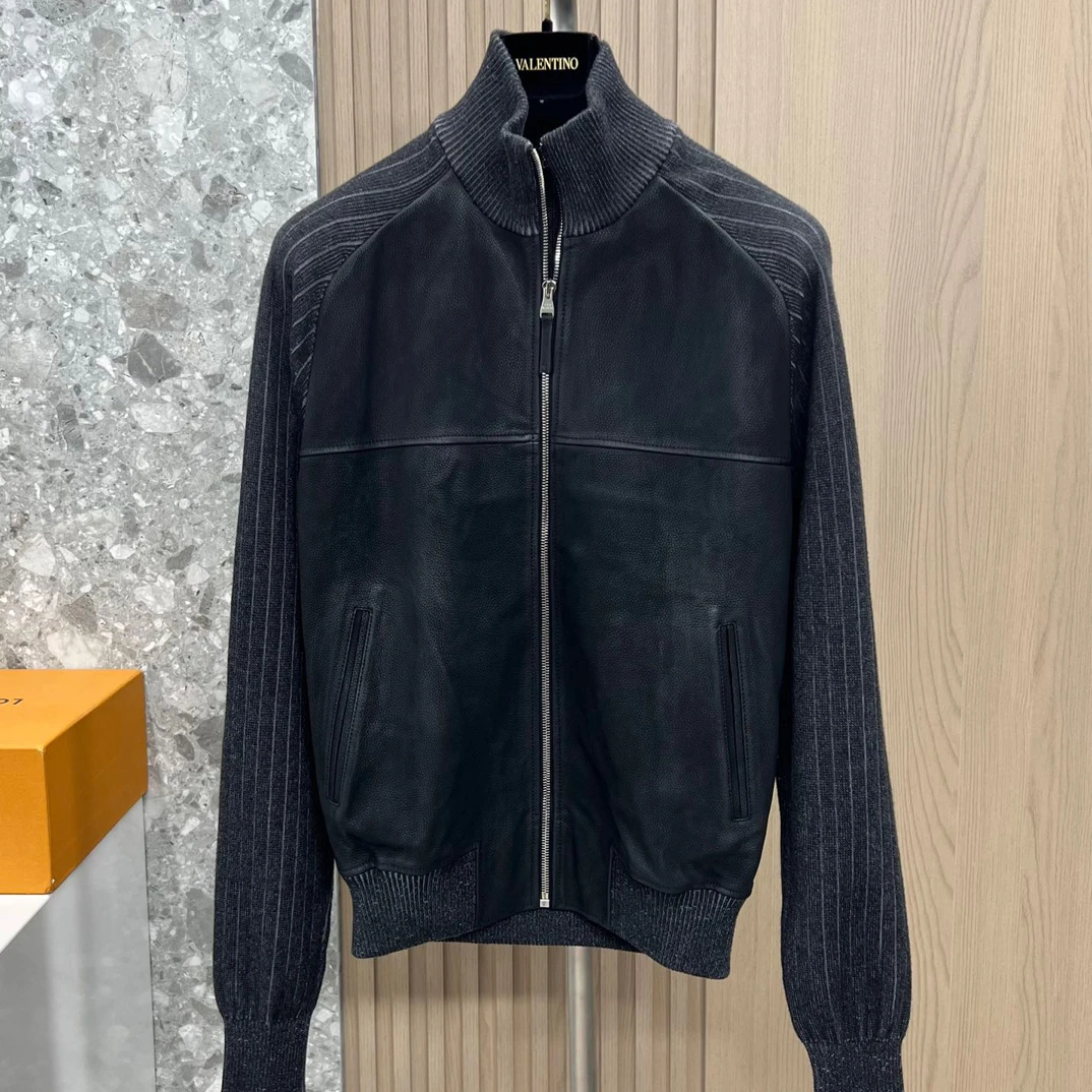 全新未使用 LV 130205 男款小牛皮拼接夹克外套