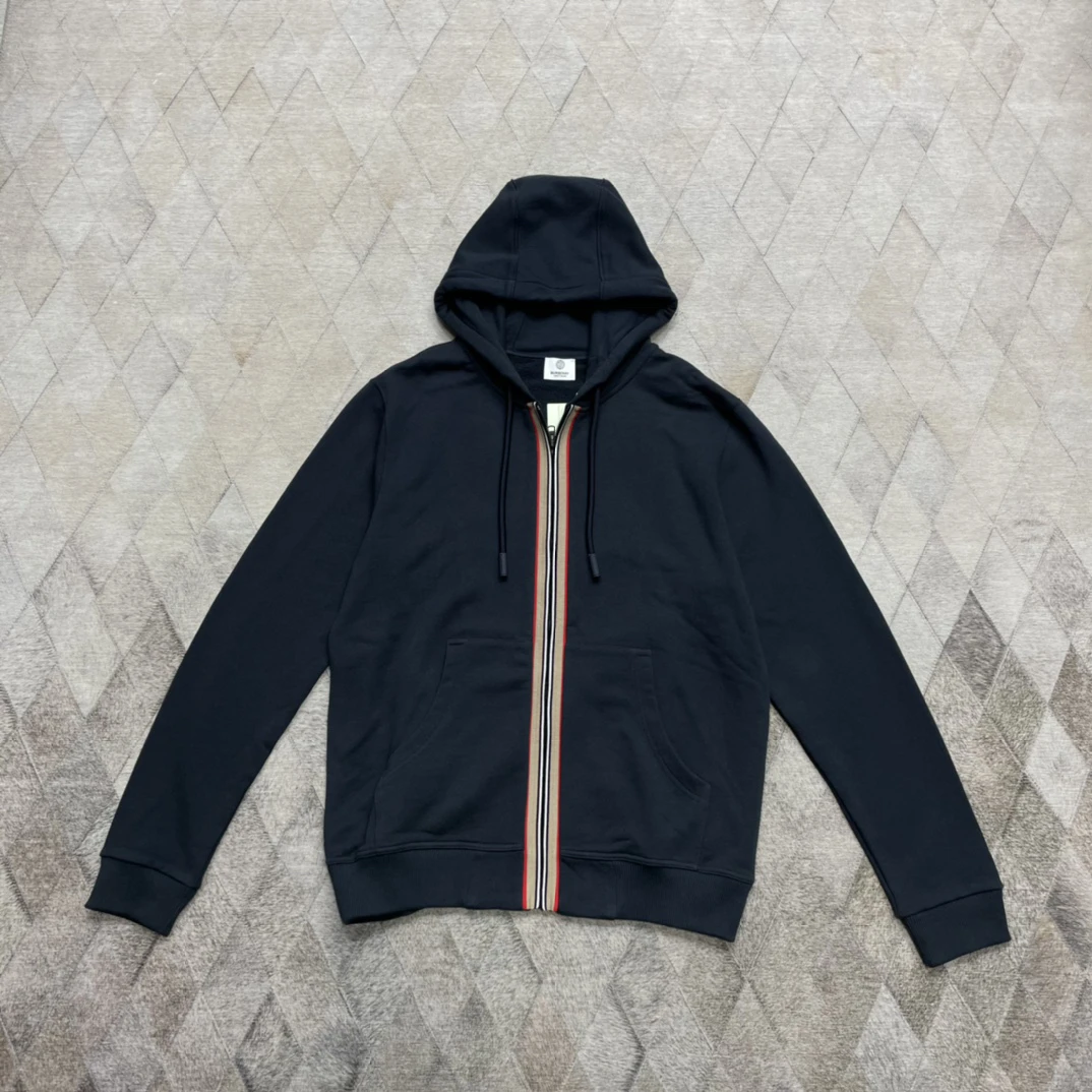 全新未使用 BURBERRY/博柏利 123746彩色织带连帽卫衣 宽松版