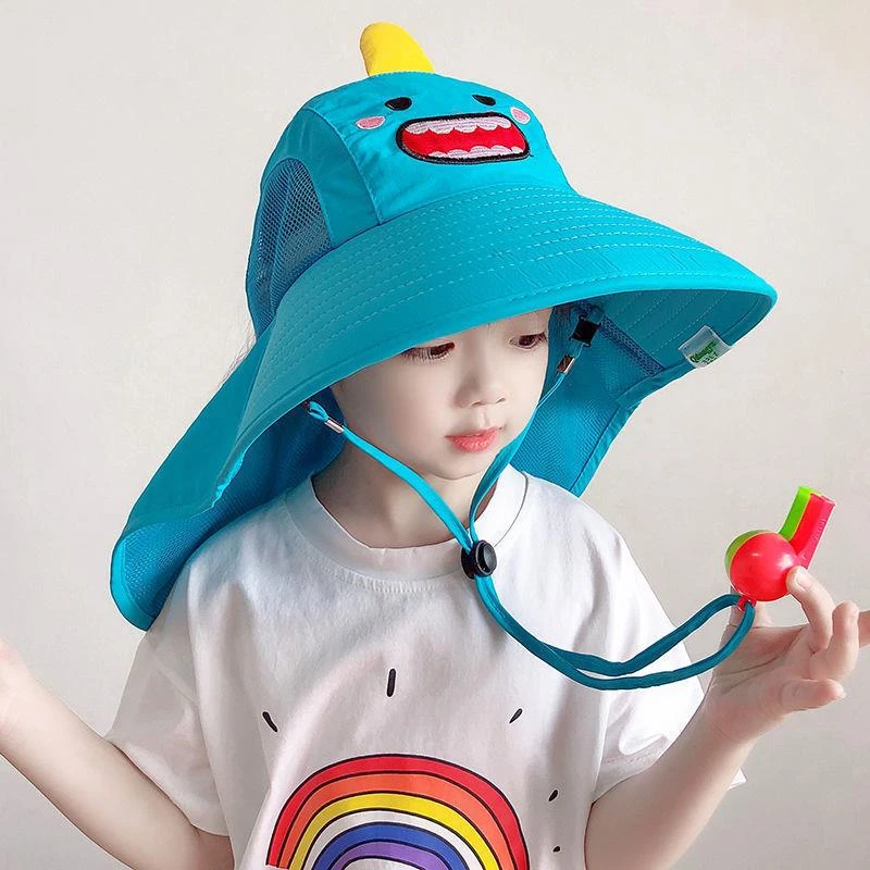 儿童防晒遮阳帽夏防紫外线太阳帽男童女孩透气防晒帽大帽渔夫帽